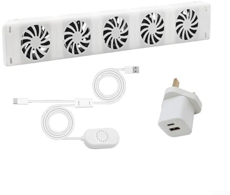 Radiator Fan for Radiator Booster Extension Set, Energy-Efficient Heating Accessory with Automatic Thermostat, Quiet Warm Air Distribution, Fits Most Radiators, White(-SET)