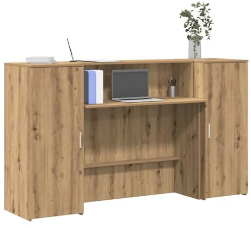 Emmtore Mostrador de recepción Roble artisian 180x50x103,5 cm