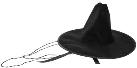 ifundom Cappelli da Cerimonia Nero Stile Antico Coreano Struttura Robusta in Lint, Cappello Tradizionale da Spettacolo e Festa a Tema per Uomo Design Orientale e Piatto in Alto