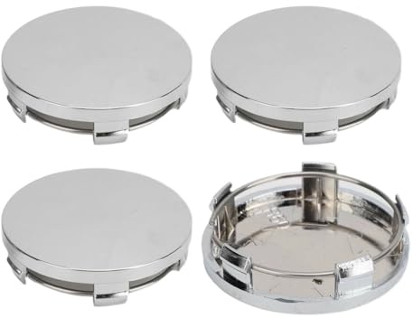 4 Piezas Embellecedor para Llantas Tapacubo Universal 56 mm, Universal Tapas de Rueda de Centro, Tapa Central Llanta, Tapón Central Rueda, Tapacubo Llanta, Plateados