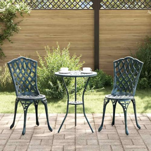 Generico Set Bistro da Giardino 3 PCS Verde Alluminio,Verde,11.86kg,42002393