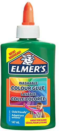 Elmer's färgat PVA-lim | grön | 147 ml | tvättbart | perfekt för tillverkning av slime | 1 styck