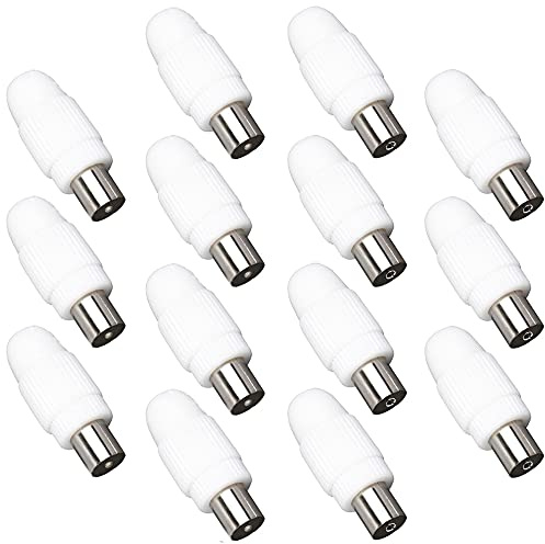 Greluma 7 x maschio + 7 x femmina adattatore connettore coassiale antenna TV bianco