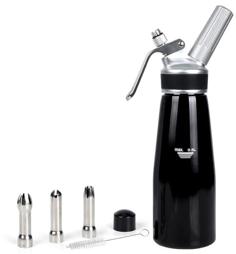 VIGIND Whipped Cream Dispenser 500ml Cream Whipper With Sturdy Aluminum Body And Head,Cream Maker with 3 Decorating Nozzles,Leak Resistant,Use Standard 8 Gram N2O Chargers (Not Included)