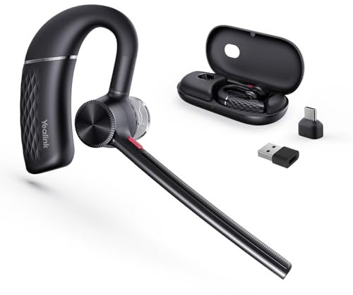 Yealink BH71 Pro Wireless Headset with Microphone Noise Cancelling Bluetooth Headset for Office, Teams Headsets in Ear Headphones Bluetooth Earpiece with Charging Case USB C/A
