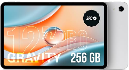 SPC Gravity Pro - Tablet 12 Pulgadas con Pantalla Matte View antirreflejos FHD | 256GB ampliables, 6GB RAM | Conexión 4G, Octa-Core y Android 14 | Carga rápida 18W | Color Lunar Mist