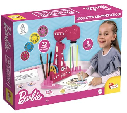 Lisciani – Barbie Projector Drawing School – Jouet Éducatif à Tracer et Colorier pour Enfants Dès 4 Ans – Kit Créatif Dessin LED – Activité sans Écran ni Tablette – Motricité Fine & Imagination