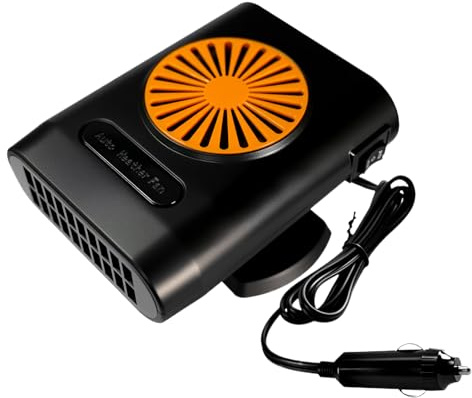 Fyrdyn Calefactor Portátil para Coche, Calentador De Coche Con Rotación 360 Grados 12V/24V, Piezas De Repuesto Para Desempañador De Parabrisas En Invierno
