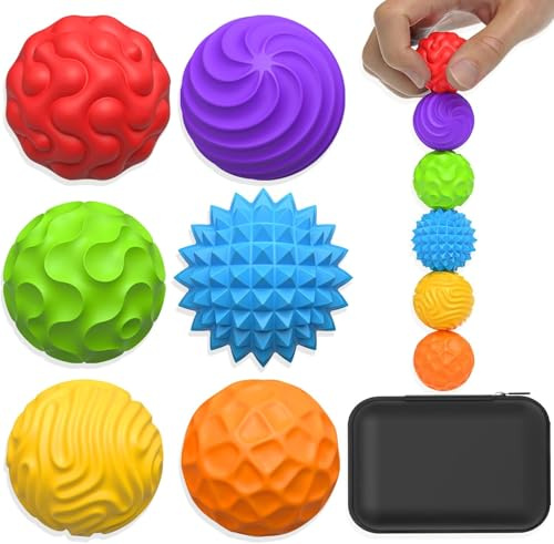 Sitbfoam 6 stycken magnetiska fidgetbollar, magnetkulor, stressboll, silikon, magnetiska sensoriska bollar, leksaker, sensoriska leksaker, anti-stress, humör, sensoriska fidgetleksaker för vuxna, ADHD