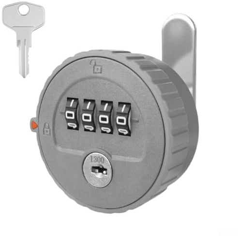 Spelonify Verrou sécurisé à mot de passe pour armoires et tiroirs avec ABS étanche, clé de secours, et pour un code de mot de passe facile réglable pour plus de sécurité (30 mm gris)