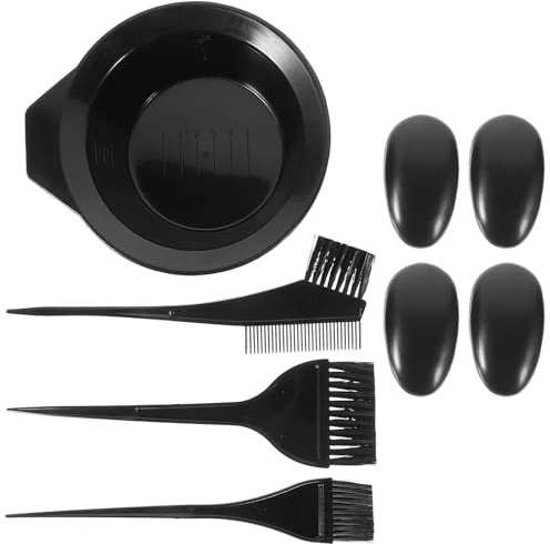 MAGICLULU Kit de Coloration Cheveux 5 Pièces Noir Bol Mélangeur, Pinceau Applicateur, Cache-oreilles pour Salon et Usage Maison, Outils de Coloration Capillaire Professionnels et Soins