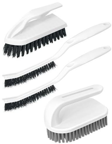 Angootao 4Pcs Cleaning Brush Set, Hard & Soft Bristle Scrub Brushes | Multi-purpose cleaning brushes, suitable for tub, tile, shower, bathroom and kitchen surfaces