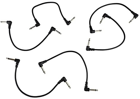Qqmora 6st Gitarrpedalkabelpaket, Hållbar Elektrisk Effekttråd, Brusfri överföring för Musikälskare, 31 Cm Lång, Halkfri Design