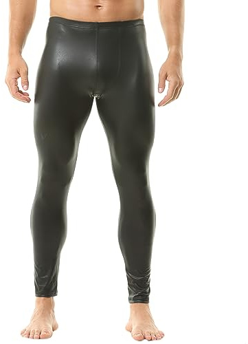 YUFEIDA Débardeur pour Homme Sexy et Tendance sans Manches sous-Vêtements en Faux Cuir - Noir - Medium