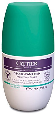 CATTIER PARIS Deo - alkoholfreier Deodorant Roll-On mit Kirschblütenduft - ohne Aluminiumsalze - zertifizierte Naturkosmetik - 50 ml
