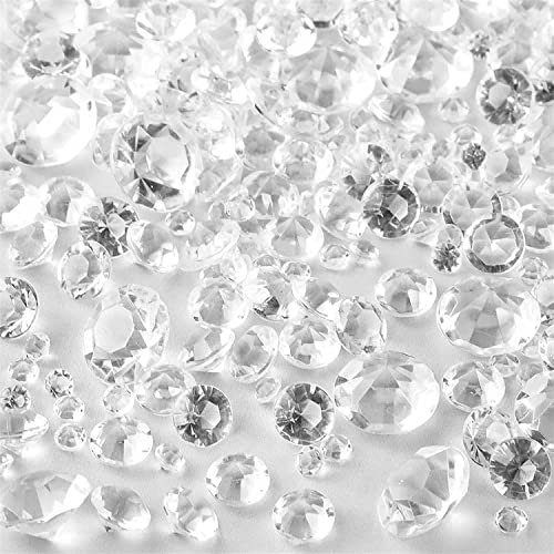 1000 Pezzi 3 MM Perle Acriliche, Accessori per Ornamenti fai-da-te Decorazione con Diamanti Acrilici Branello Artigianale DIY per Compleanno Nozze Festa Arredamento Granulati Decorativi (Trasparente)