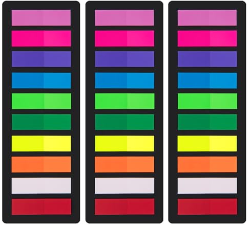 KICNIC Page Markers Sticky Index Tabs, 750 Pcs, 10 Colors, Arrow Flag Tabs