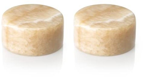 Auraglow marmor sten salt effekt stil LED stämningsljus, varm vit lampa med timerfunktion – perfekt för sovrum, vardagsrum eller kontor – liten tvåpack