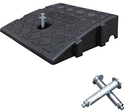 YSUEFIJO Rampe Gummi Bordsteinrampe, Laderampe Kunststoff Rampe, Türschwellenrampe, Schwellenrampe Auto, Rollstuhlrampe Türschwelle, Auffahrrampen für PKW und Kleintransporter