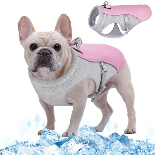 Kuoser Dog Cooling Vest Coat Breathable Pet Cooling Jacket for Dogs, Pink M