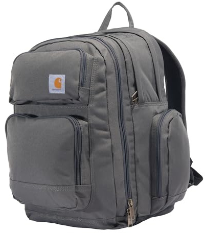 Carhartt 35L Triple-Compartment Backpack, Durable Pack with Laptop Sleeve and Duravax Abrasion Resistant Base, Gravel