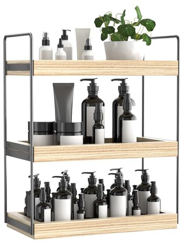 UMAYPPY Étagère à épices à 3 niveaux, organisateur de cuisine, étagère de salle de bain, étagère de plan de travail, étagère sur pied pour cuisine, salon, salle de bain, coiffeuse, bureau, balcon