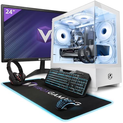 Vibox III-190 High End Gaming PC Set Komplett • Monitor 24 Zoll • Intel Core i7 9700KF 4,9 GHz • Nvidia RTX 4070 OC 12 GB • 32 GB RAM • 1 TB SSD • 600W PSU • Windows 11 • WiFi