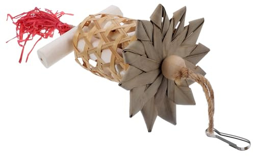 TOYANDONA Bamboo Weaving Toys for Parrot Chew Toy Wooden Material Foraging for Birdcage Scenario
