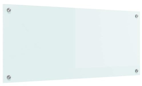 vidaXL Küchenrückwand Weiß 90 x 40 cm Gehärtetes Glas, Moderner, stabiler Küchenoberflächen-Style: Hitzebeständige Glasrückwand für coole Upgrades und modernen Flair