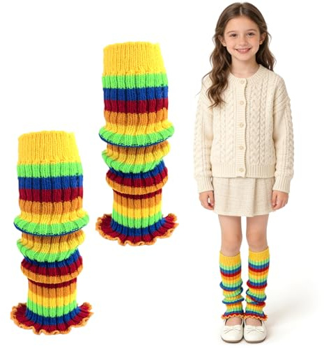 Calentadores para niñas y niñas, calentadores de ballet para niñas, mantente cálido y elegante, calentadores de piernas para niños de los años 80, para fiestas de los años 80, accesorios de yoga y