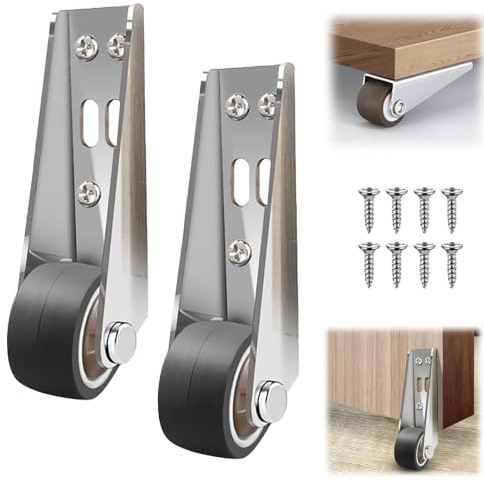 Vertical Track Roller Wheel, 2PCS Door Support Wheel with 8 Screws | Quiet Smooth Sliding, Anti Sag Gate Wheels for Wooden Gates, Heavy Duty Gate Caster Wheels, for Home Furniture