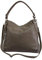 AMBRA Moda Damen echt Ledertasche Handtasche Schultertasche Beutel Shopper Umhängtasche GL012 (Stein)