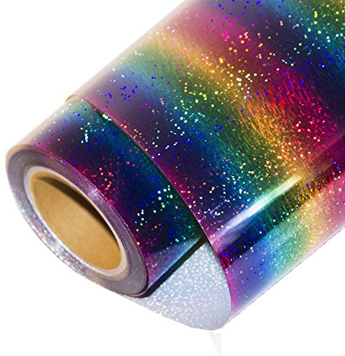HOHO Film de vinyle holographique à rayures pour transfert thermique À repasser 50,8 x 30,5 cm