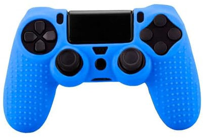 OcioDual Silikon Schutz Hülle Kompatibel mit PS4/Slim/PRO Blau Controller Cover Skin Case Protector Anti-Rutsch Gummi