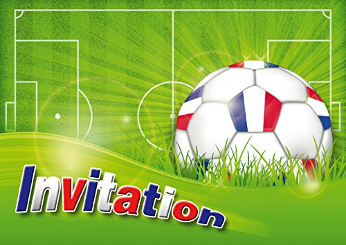 Edition Colibri 10960 FR Lot de 10 Cartes d‘invitation FOOT en Français pour un anniversaire d‘enfant ou pour une partie de Foot