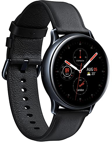 Samsung Galaxy Watch Active2, Fitnesstracker aus Edelstahl, großes Display, ausdauernder Akku, wassergeschützt, 40 mm, LTE, Schwarz