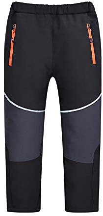 Comcrib Kinder wasserdichte Wanderhose Softshellhose Winddicht Atmungsaktiv Fleece Trekkinghose Warme Winterhose Outdoorhose Jungen und Mädchen