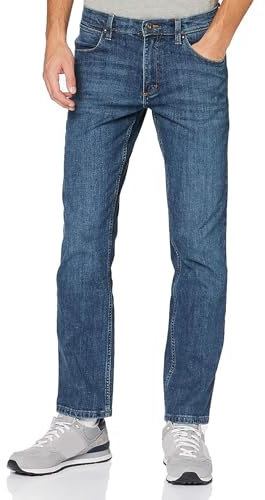 Wrangler Herren Red Kabel Straight Jeans, Authentic Blue, 38W / 30L EU