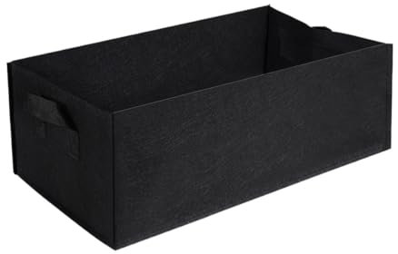 YARNOW Sac de culture rectangulaire en tissu avec poignées - Noir - 100 x 60 x 20 cm - Idéal pour les plates-bandes surélevées, le jardinage, les légumes et les fleurs