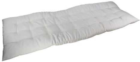 Marabella Auflage für Gartenbank 150x40x4cm Sitzauflage Polsterauflage Bankauflage, Farbe:weiß