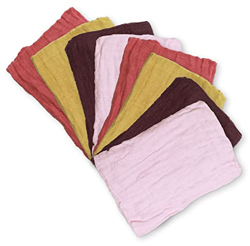 PIPPI Baby 8er Pack einfarbige Spucktücher aus Bio-Baumwolle