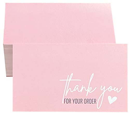 RXBC2011 Thank you for your order Card Thank you Cards Package Insert for online business Pack of 100 pink