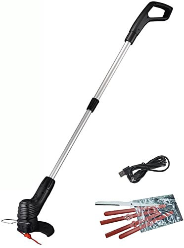 Cortacésped eléctrico para jardín de Patio, cortacésped inalámbrico portátil Estirable con batería y Cargador, cortacésped/bordeador inalámbrico Alimentado por batería
