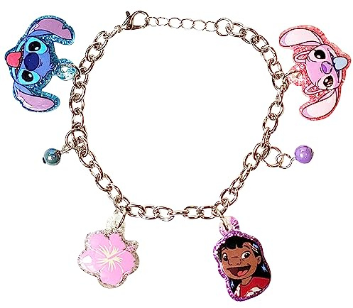 LUV HER Lilo and Stitch 7 Bracelet with Metal Charms - Disney Stitch - Ages 3+