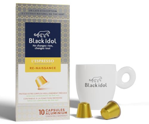 Black idol - Café Antioxydant - Capsules Compatibles Nespresso®* - Enrichies en Polyphénols Naturels, issu de 3 Ans de Recherche Scientifique - Boite de 40, intensité 7 (Intensité 7 : 40 capsules)