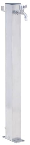 vidaXL Colonne à Eau de Jardin 80 cm Acier Inoxydable carré, Robinet de Jardin, Robinet sur Pied, Colonne de Robinet de Jardin