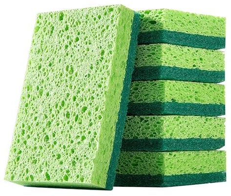 6 Pack Kitchen Cleaning Sponges Non-Scratch Dual-Sided Dish-washing & Cleaning Sponge for Kitchen, Bathroom and Home Cleaning