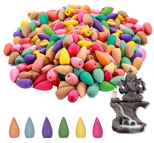Conos De Incienso, 60 Piezas Conos De Incienso, Conos De Incienso Natural, con Soporte para Inciens, para ​Desodorizar En Baño y Habitación, Muy Adecuado para Yoga, Meditación, Relajación, Oraciones