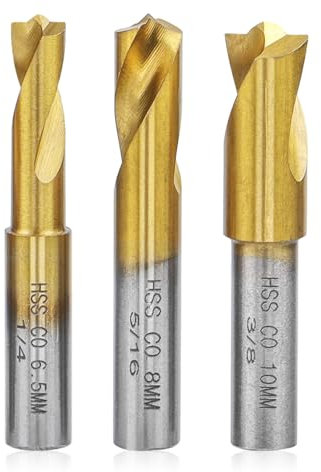 Riisoyu Set di 3 punte per punto di saldatura, trapano a cobalto CNC, fresa a punti per separare piastre saldate, 6/8/10 mm