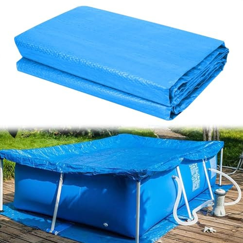 Poolunterlage,Pool Bodenplane 445x254 cm,Pool Bodenschutzmatte,Bodenschutzplane Swimmingpool,Faltbarer Schwimmbadbodenschutz,Swimmingpool Poolzubehör,für Pool Unterlage Outdoor.